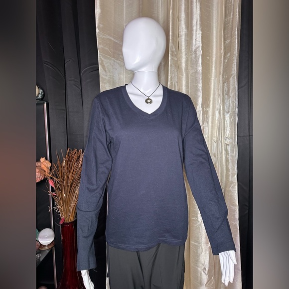 Navy Blue long Sleeve Blouse Size 2X - Picture 1 of 5